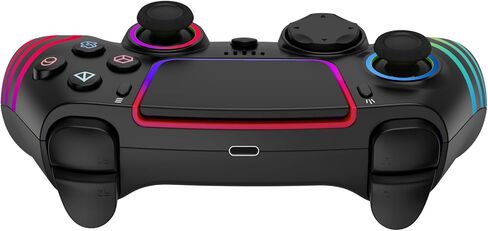 Wireless Controller for PS4 with RGB Lighting, Compatible with PS4 Controller/Windows PC,/Android/iOS, Black in Kuwait