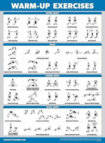 2 Pack - Yoga Block Poses + Warm Ups Exercise Poster Set - Yoga Positions with Blocks Chart - Set of Two Fitness Charts in Saudi Arabia