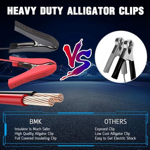 BMK 12V 5A Smart Battery Charger Portable Battery Maintainer with Detachable Alligator Rings Clips Fast Charging Trickle Charger for Car Boat Lawn Mower Marine Sealed Lead Acid Battery in Saudi Arabia