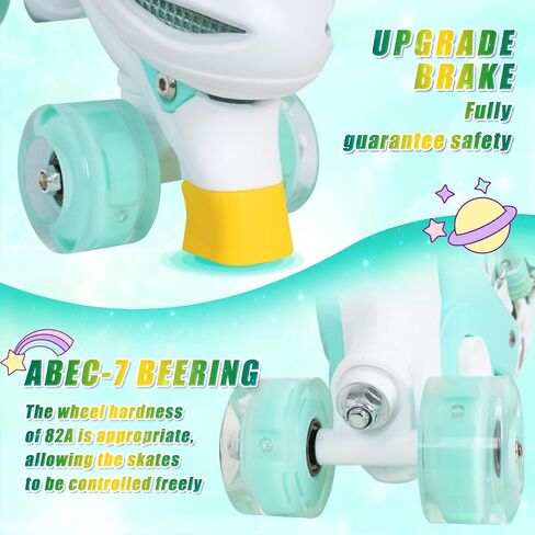زلاجات دوارة للأولاد والفتيات والأطفال، 4 مقاسات قابلة للتعديل أحذية تزلج دوارة للأطفال الصغار مع إضاءة، جميع العجلات الثمانية من زلاجات الفتيات لامعة، آمنة وممتعة - أفضل هدية عيد ميلاد للرياضات الداخلية والخارجية in Kuwait