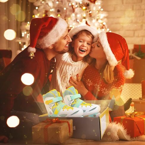 زلاجات دوارة للأولاد والفتيات والأطفال، 4 مقاسات قابلة للتعديل أحذية تزلج دوارة للأطفال الصغار مع إضاءة، جميع العجلات الثمانية من زلاجات الفتيات لامعة، آمنة وممتعة - أفضل هدية عيد ميلاد للرياضات الداخلية والخارجية in Kuwait