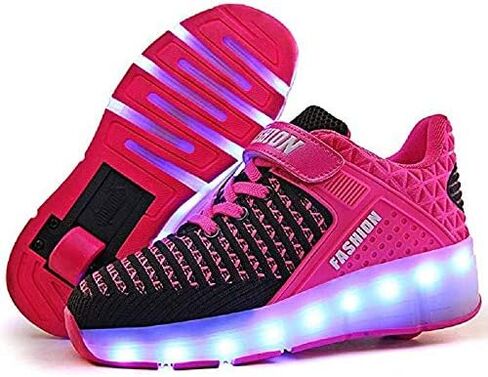 SDSPEED 7 Colors LED Rechargeable Kids Roller Skate Shoes with Single Wheel Shoes Sport Sneaker in Saudi Arabia