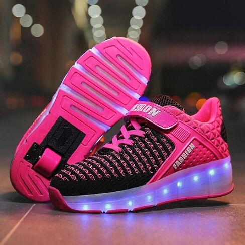 SDSPEED 7 Colors LED Rechargeable Kids Roller Skate Shoes with Single Wheel Shoes Sport Sneaker in Saudi Arabia