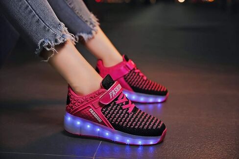 SDSPEED 7 Colors LED Rechargeable Kids Roller Skate Shoes with Single Wheel Shoes Sport Sneaker in Saudi Arabia