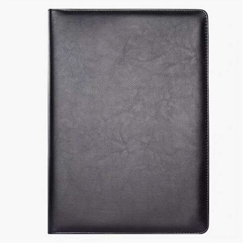 A4 PU Leather Conference Folder Personal Organizer Executive Business Resume Portfolio Padfolio with Calculator/Pen Slot/Card Holders/Document Folder/Paper Pad (Black) in Saudi Arabia