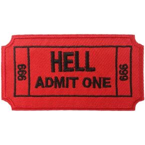 الجحيم يعترف واحد 666 تذكرة مطرزة الحديد على Sew on Patches Fun Meme Hat Deco Badge