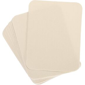 uxcell 20 Cream Fabric Iron-On Patches, 4.1" x 3.0", Rectangular, Plain, Patches, Fabric Patch