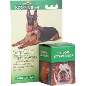Bio-GROAME SURE CLOT CLOT styptic Powder للكلاب-توقف الأظافر النزيف ، والتمثيل السريع ، وإمدادات الاستمالة للكلاب ، وخالية من القسوة ، مصنوعة في الولايات المتحدة ، الإسعافات الأولية للكلاب-0.5 أوقية 1 حزمة
