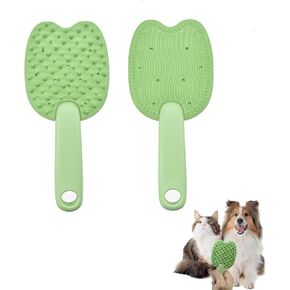 فرشاة القطط لتلقي فرشاة الكلب تنظيف الشعر بمسح حمام أداة للتخلص والاستمالة ، إزالة الشعر الفضفاض ، شكل القط ، شعيرات السيليكون (الأرجواني) in Kuwait