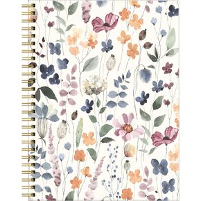 دفتر المجلات الحلزونية للنساء ، أحكمت A5 College Notebooks 6 "× 8.4" ، 120 صفحة مجلة مبطنة مع ورقة سميكة متميزة ، مثالية للهدايا المنزلية المكتبية المدرسية (Watercolor Rustic Floral)