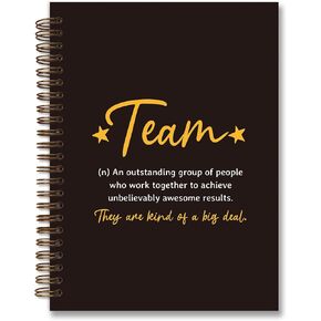 Team Gifts دفتر ، هدايا الفريق للموظفين ، شكرًا لك هدايا لموظفي زملاء العمل ، هدايا قيادة تقدير الفريق ، دفتر Black Hardcover Spiral ، 5.5 × 8.3