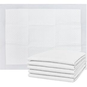 Pet Training Pee Pads with 4-Layer Leak Proof,Disposable Pads for Dogs and Cats with Standard Absorbency and Quick Drying, Large Size, 24 x 24 Inch -5 Count,White
