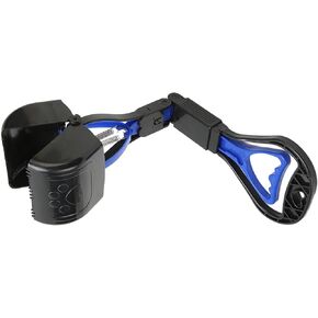 Airshi Pet Pooper Scooper, Easy Cleaning High Strength Long Handle Dog Folding Poop Scooper for Outdoor (Blue)