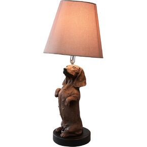 YANIC Desk Lamp with Black Dog Statue, Resin Lamp for Bedroom, 3 Way Dimmable Rotary Switch, Home Décor Accents for Living Room, Office, Dormitory, Reading Room (24061) in Saudi Arabia