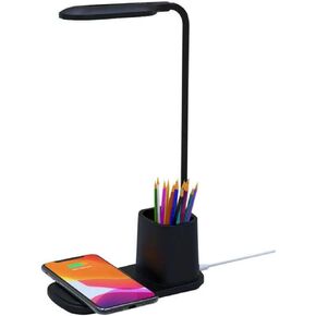 مصابيح مكتب للمكتب المنزلي ， مصباح LED ، مصابيح مكتب ، مصابيح المكتب ， قراءة ضوء ， مصباح مكتب صغير مع الشحن اللاسلكي (أسود)