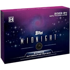 2023/24 Topps Midnight Basketball Hobby Trading Card Box (3 توقيعات كروم لكل مربع هواية)