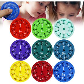 Spinners Fact Fact ، المغازل الرياضية ، الإضافة ، الطرح ، الضرب والقسمة تململ لعبة الدوار ، ألعاب التعلم والتعليم ، لعبة الأرقام ، ألعاب التوحد (مضاعفة وتقسيم)