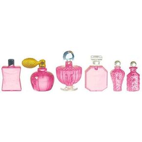 Melody Jane Dollhouse Pink Perfume Bottles 6 Assorted Shop Bathroom Bedroom Accessory