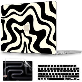 for MacBook Pro 14 Inch Case 2025-2021 M4/M3/M2/M1 Models A3401/A3112/A2992/A2918/A2779/A2442, Protective Hard Shell Cover with Screen Protector + Keyboard Cover for MacBook Pro 14" - Green Wave