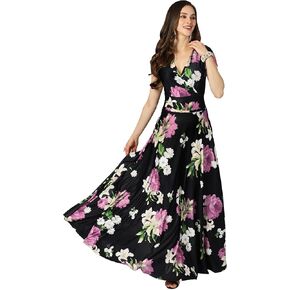 KOH KOH Womens Long Modest Floor Length Flowing Summer Print Maxi Dress Gown