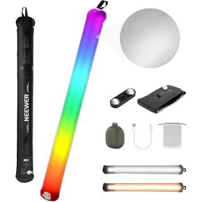 NEEWER 21W Handheld LED Tube Light 35.5"/90cm, Bi Color Portable Inflatable TPU Video Lighting, 2700-6500K 1300Lx/0.5m 12 Effects CRI95 2500mAh Battery, for Studio Photography Video Recording, GC21B in Saudi Arabia