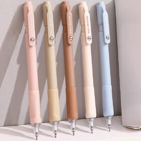 5 PCS Gel Abens Ambens Alblable Retractable Pens Black Ink Pens 0.5mm Point Point Smooth Writing Pens Office Office School Women Men (5pcs Morandi)
