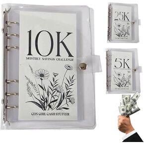 12-Month Envelopes Money Saving Challenge Binder, 12 Month Savings Challenge, Money Saving Binder, Money Savings Challenges Book, Money Saving Planne (3 Pack)