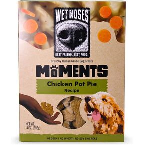 Moments Non-GMO Peanut Butter & Molasses Homestyle Crunchy Dog Treats - 14oz | No Corn, Wheat, Soy or Peas, Made with 4 Simple Ingredients