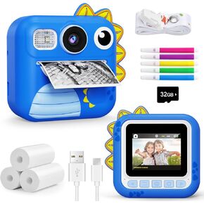 KOKODI Kids Camera Instant Print, Toddler Cameras Christmas Birthday Gifts for Boys Age 3-12, Digital Video Instant Print Camera for Kids, Kids Toys for Ages 5-7 Boys (Blue)