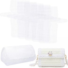 Framendino, 6 Pack Plastic Mesh Canvas Sheets Clear Blank Embroidery Tools for Crochet Bag Making