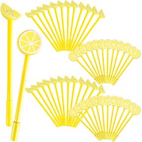 50 PCS Lemon Pens Bulk Fruit Gel Ink Pen Fun Kawaii كتابة الأقلام الجدة 0.5 مم حبر أسود بارد للمكتب المدرسي للأطفال اللوازم الطالب الحاضر الحفلات الليمون