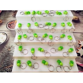 30 PCS Mini Green Turtle Keychain Party Formor