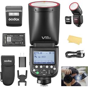Godox V1 PRO O Flash for Olympus Panasonic Camera with External Flash SU-1 2980mAh 76W Battery Flash TTL 1/8000s HSS 1.3s Recycle Time 2.4G Wireless HSS 500 Full Power Flashes (V1 PRO-O)