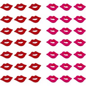 200 PCS Fake Lips Charms Sexy Kiss Charms Red Lip Shape Flatback Plastic Lips Charm Beads Decor for DIY Craft Scrapbooking Party Decorations, 2 Colors