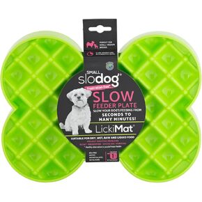 Lickimat Small Slodog مناسبة للطعام الرطب ، والطعام الخام ، والعلاج والعلاجات. التغذية المثالية للكلاب الصغيرة والمتوسطة الحجم. لا بلع ولا الإحباط. (لون القرنفل)