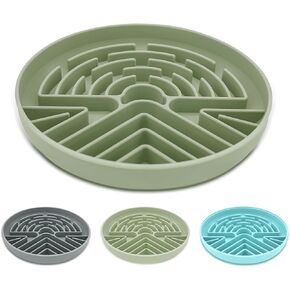 Lesipee Slow Feeder Dog Bowl للكلاب الكبيرة والصغيرة ، وعاء طعام لغز اللغز مع قاعدة غير قابلة للانزلاق ، وأداة تأكل بطيئة للحيوانات الأليفة ، و Silicone Cat Feeding Feeding for Puppies والقطط (رمادي)