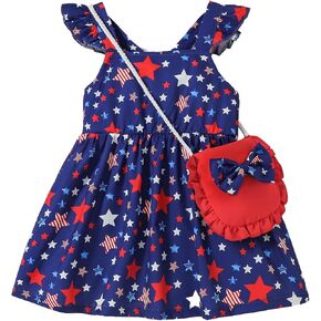 Mioglrie Baby Girl Clothes Newborn Dress Summer Toddler Girls' Clothing Casual Sundress with Cute Bag Infant Outfits