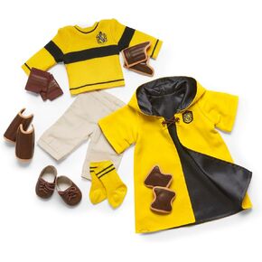 American Girl Harry Potter 18-inch Doll Hufflepuff Quidditch Uniform Outfit with Robe Featuring House Crest, For Ages 6+