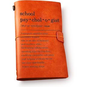 School Psychologist Definition Leather Journal Notebook from Women Men - School Psychologist Leather Travel Journal Embossed Writing Office Gift for Birthday Graduation Christmas