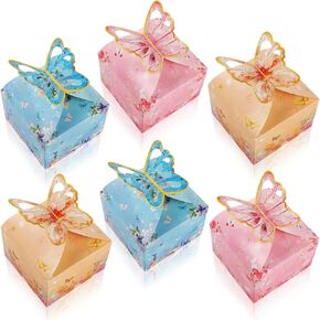 Howaf 12 PCS Butterfly Party Favor Treat Boxes ، SPRING 3D Butterfly Candy Joxes Floral Butterfly Goodie Joxes for Spring Birthday Baby Shower Party Supplies