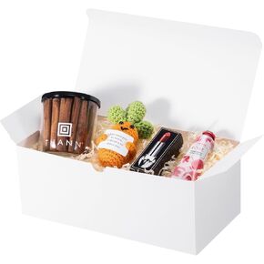 صناديق الهدايا Unicopak 6 Pack 10x5x4 مع أغطية للهدايا ذات السائبة البيضاء ، وهي مثالية لهدايا عيد ميلاد هدايا عيد الميلاد تفضل الحفلات محلية الصنع