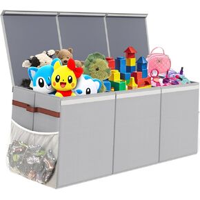 Extra Large Sturdy Toy Box, 40"x16"x14" Stuffed Animal Storage Bins with Lids, Collapsible Clothes Toy Chest Bins for Boys, Girls,Toddlers, Living Room Area Basket Organization and Storage