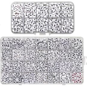 MELIUS 1950PCS Letter Beads and Number Beads Kit ، (1450pcs beads ، و 500pcs number beads)