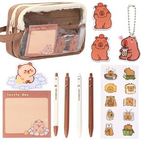 Capybara Pencil Case Multi-Layer Plush Capybara Stationery Bag – Kawaii Capybara Gifts for Office or Travel Perfect for Capybara Lovers