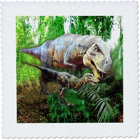 3Drose LLC Dinosaurs 10 × 10 بوصة لحاف ، مربع