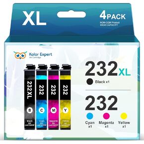 Remanufactured Ink Cartridges Replacement for 232XL Ink Cartridges Combo Pack 232 XL T232 Work with XP-4200 XP-4205 WF-2930 WF-2950 Printer (4 Pack)