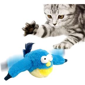 Flapping Bird Cat Toy, No Flying, Chirping Bird Cat Toy Flapping Wings, Interactive Toy for Kitten or Small Dogs, Touch Activated, Rechargeable (Bird*1) in Kuwait