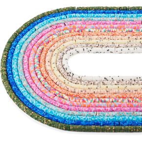6180pcs 3 مم حبات الطين للأسوار صنع مجموعة من الخرزات الملونة الطين Heshi Heashy Polymer Round Disc For Women Ocean Hawaiian Jewelry Mift Hight