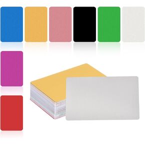 Meccanixity 24pcs بطاقات الأعمال المعدنية ، 1/64 "سميكة 3.4x2" ألمنيوم متعدد الألوان مواد نقش بطاقات فريدة لبطاقات الاسم DIY ، الائتمان ، علامات الأمتعة