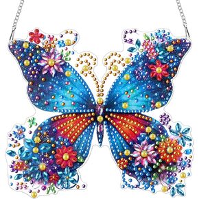 بلون الفراشة الوردي الماس مجموعات Suncatchers للبالغين DIY أكريليك الماس مجموعات الطلاء الفراشة معلقة النافذة قلادة الزخرفة مجموعة الطلاء الحرف 5.9 * 5.9 بوصة Zuanshi-01